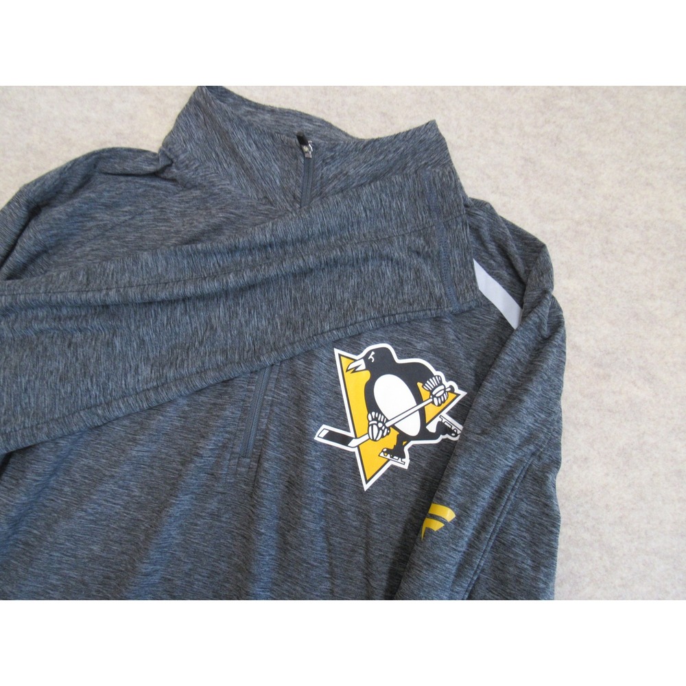 Fanatics NHL Pittsburgh Penguins Authentic Pro‎ Mens Gray Quarter Zip Pullover M